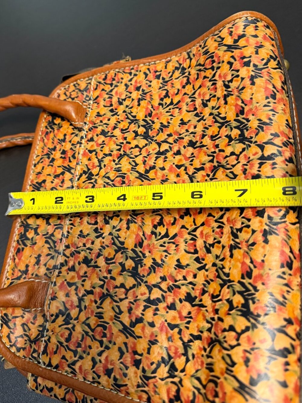 Patricia Nash Mini Blooms Dauphine Leather Satchel Bag Floral Organizer Top Han - Picture 10 of 11